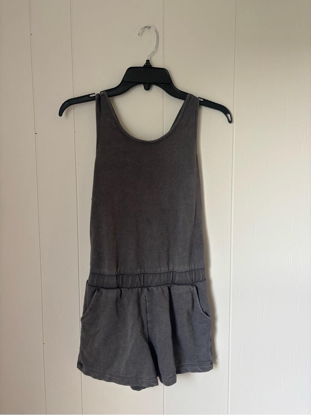 Casual Sleeveless Gray Romper